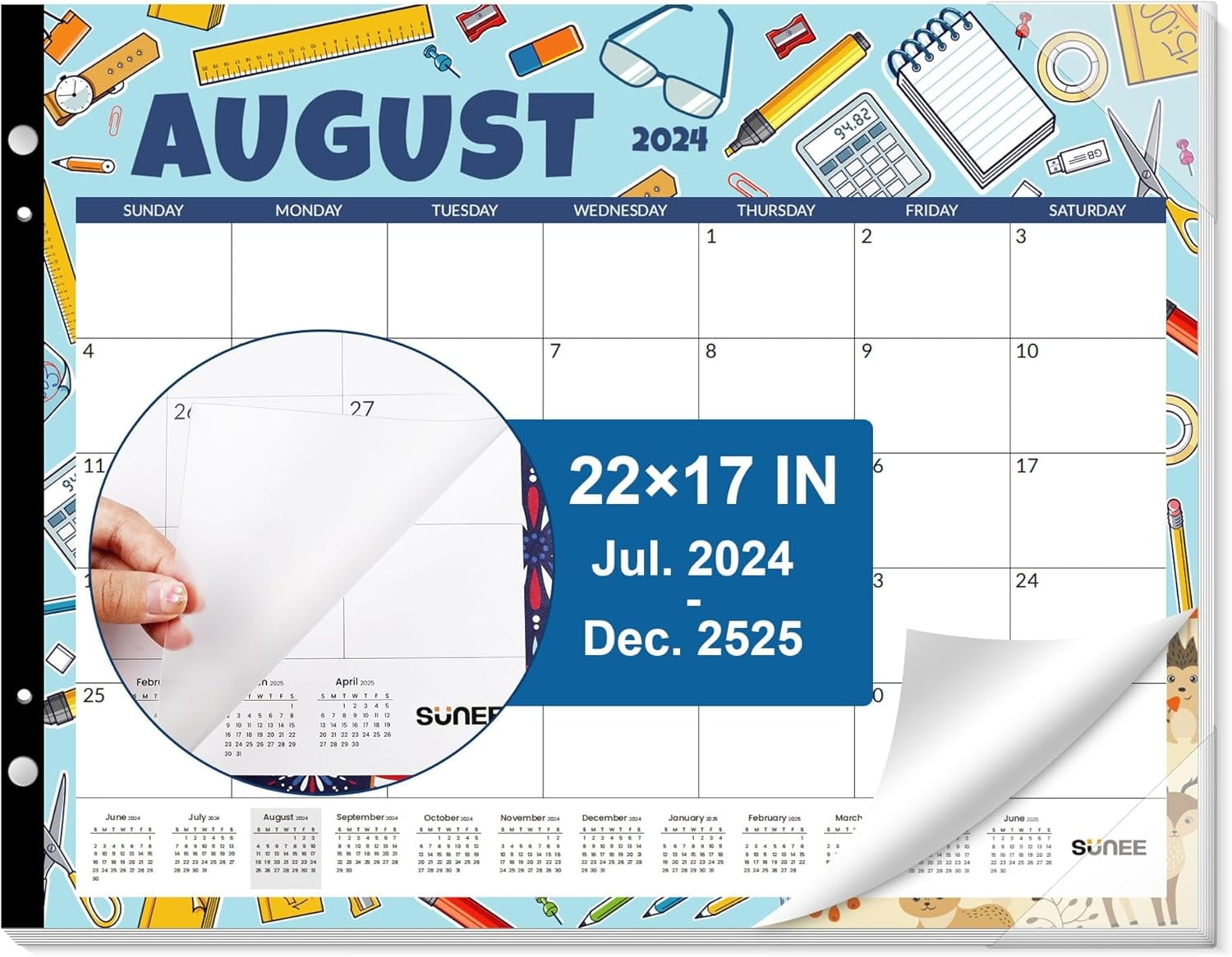 2024 2025 Desk Calendar Large 22x17 From Now To December 2025 Extra 