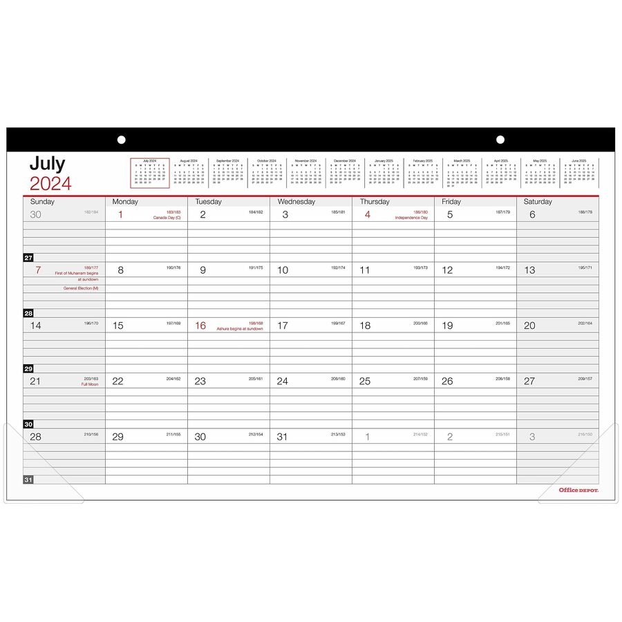2024 2025 Office Depot Brand Monthly Academic Desk Calendar 17 3 4 quot X 