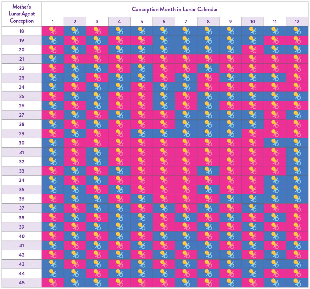2024 Chinese Gender Calendar Predictor Chart SneakPeek 