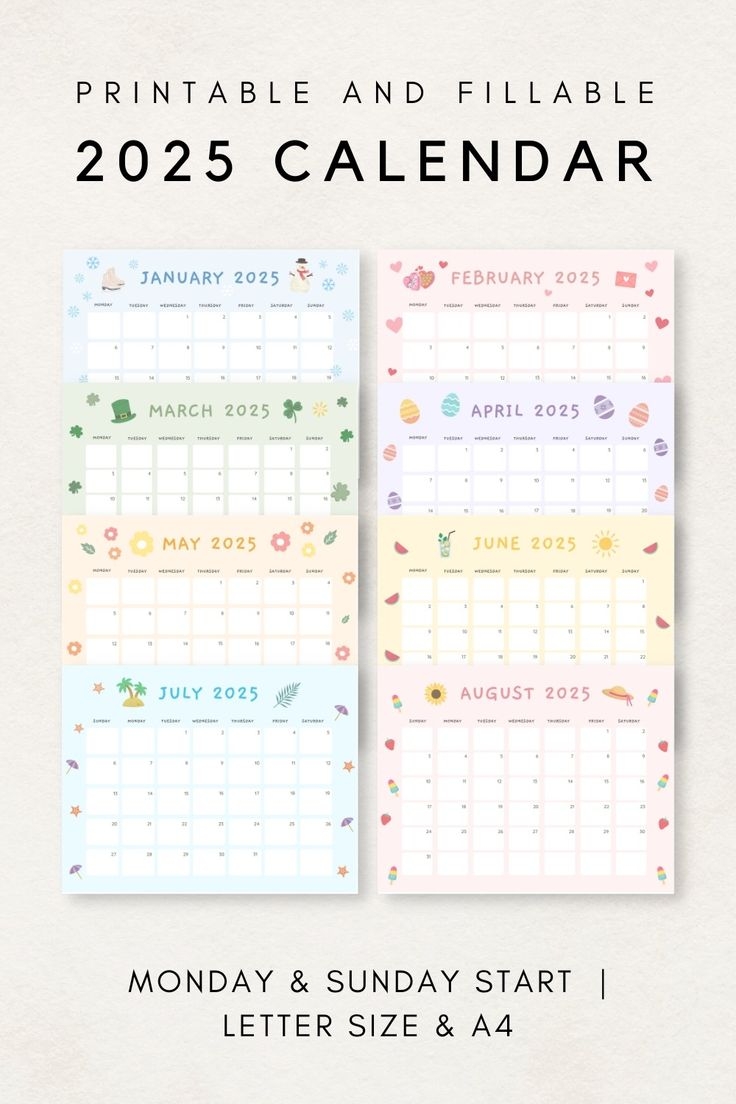 2025 Aesthetic Calendar Printable Maya Ella