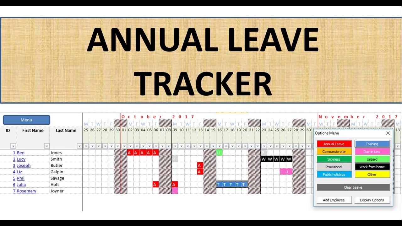 2025 Annual Leave Calendar Excel Free Benjamin G Alexander