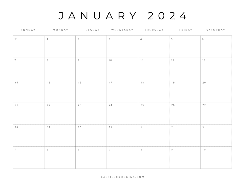 2025 Blank Calendar By Month Free Print Mokhtar Didier