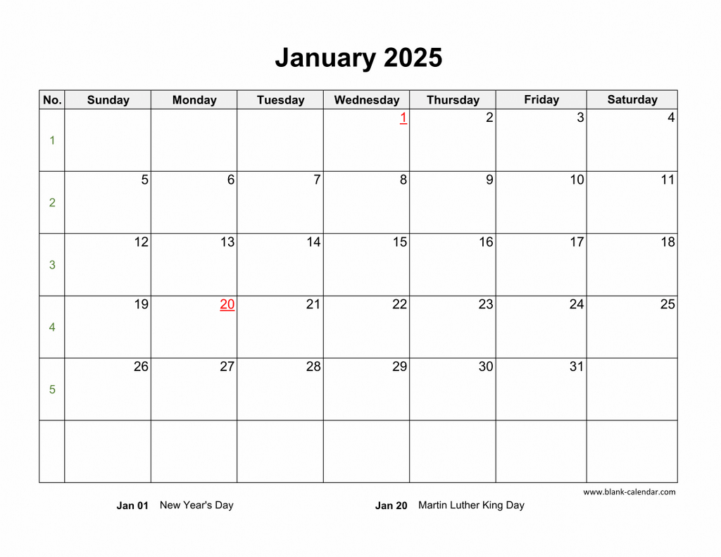 2025 Blank Calendar Template Pdf Microsoft Word 2025 Leroy E McKoy