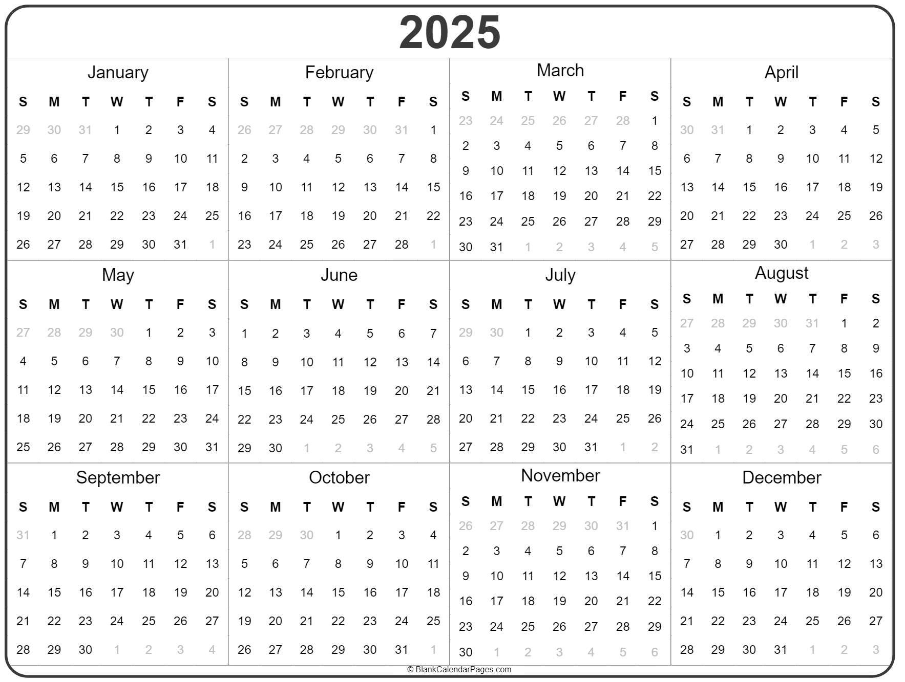 2025 Calendar A4 Printable Jeronimo Devega
