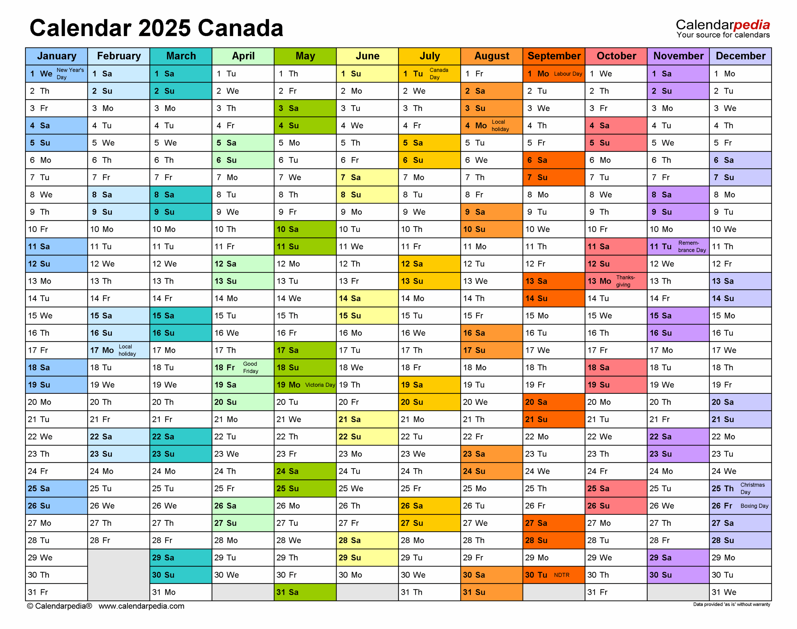 2025 Calendar Alberta Martin R Rasmussen