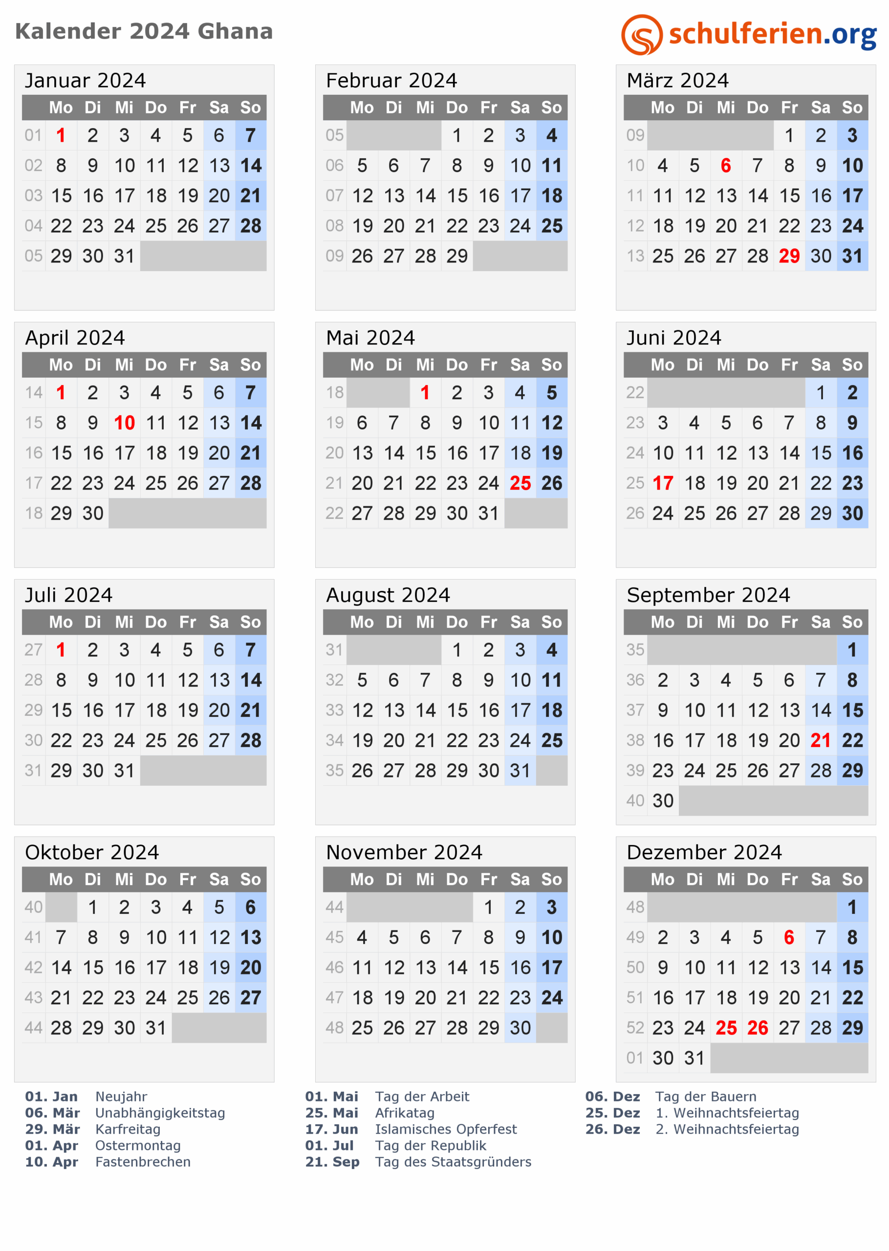 2025 Calendar And Holidays In Ghana Connor L Ainslie