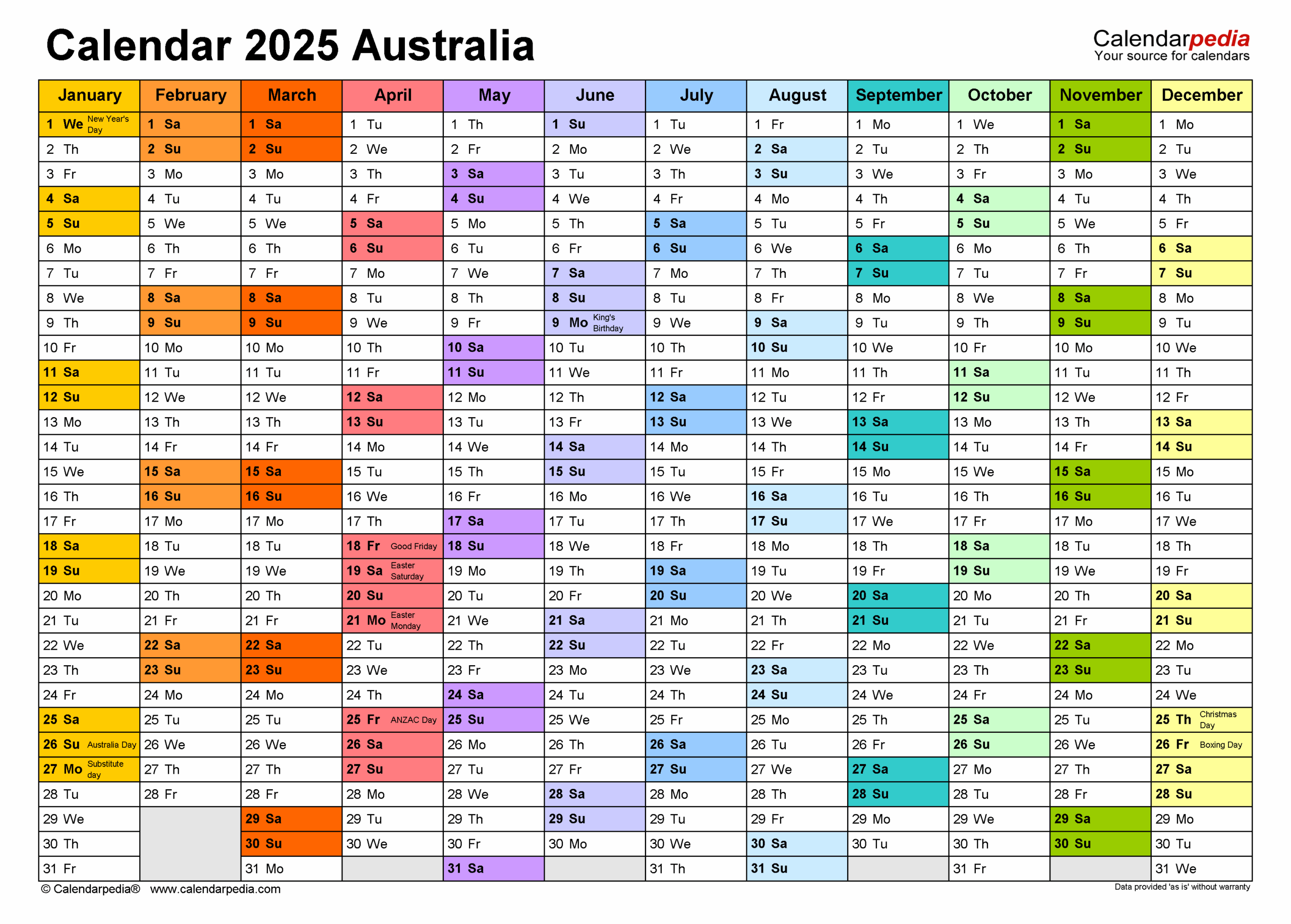 2025 Calendar Australia With School Holidays Melbourne Nikolai Amir