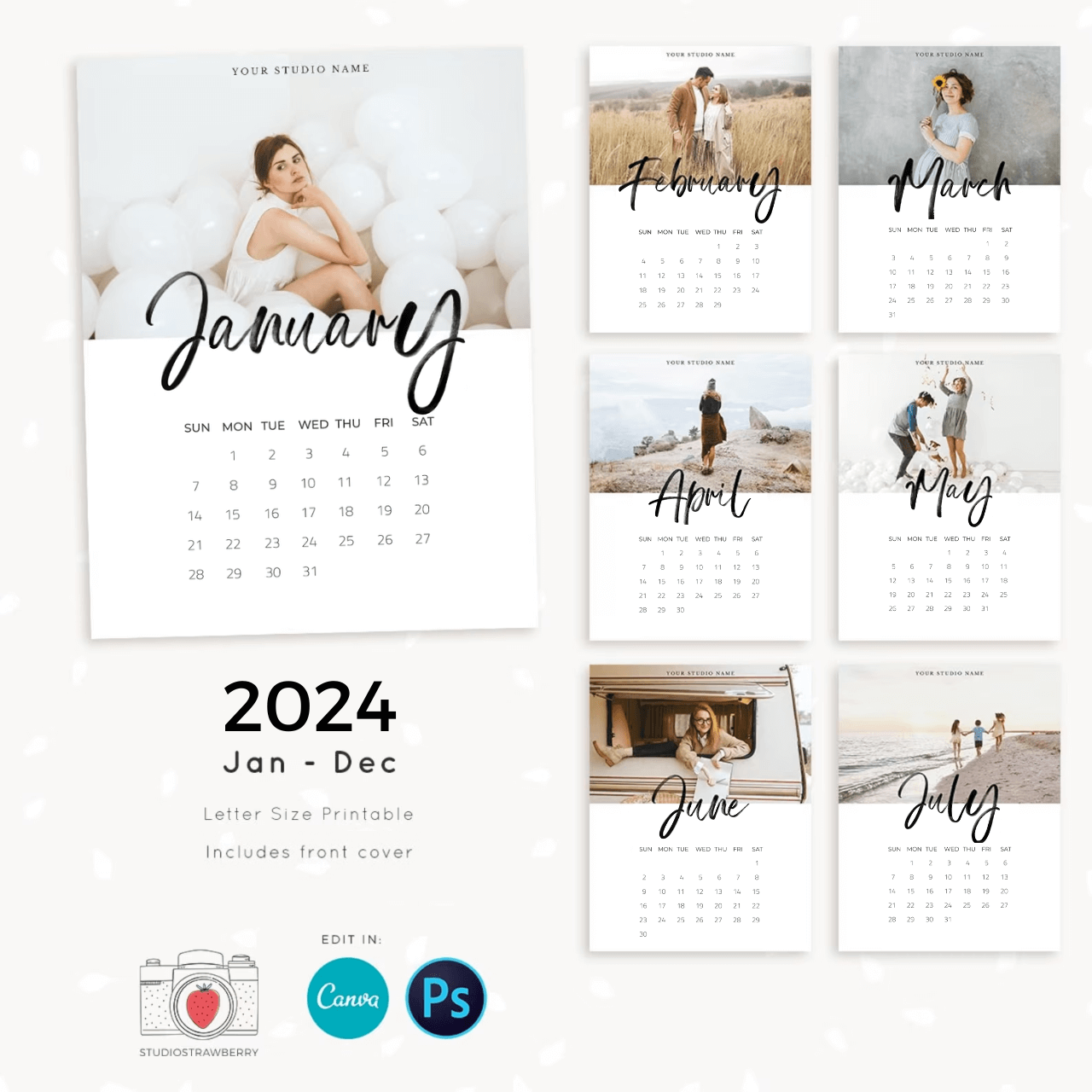 2025 Calendar Canva Jack F Rowe