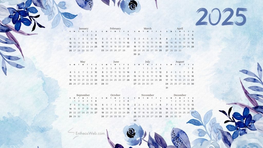 2025 Calendar Desktop Wallpaper And PDF Printables EntheosWeb