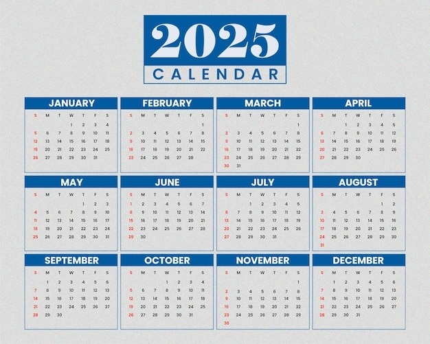 2025 Calendar Excel Format Freepik Design Jasmin N Pedersen