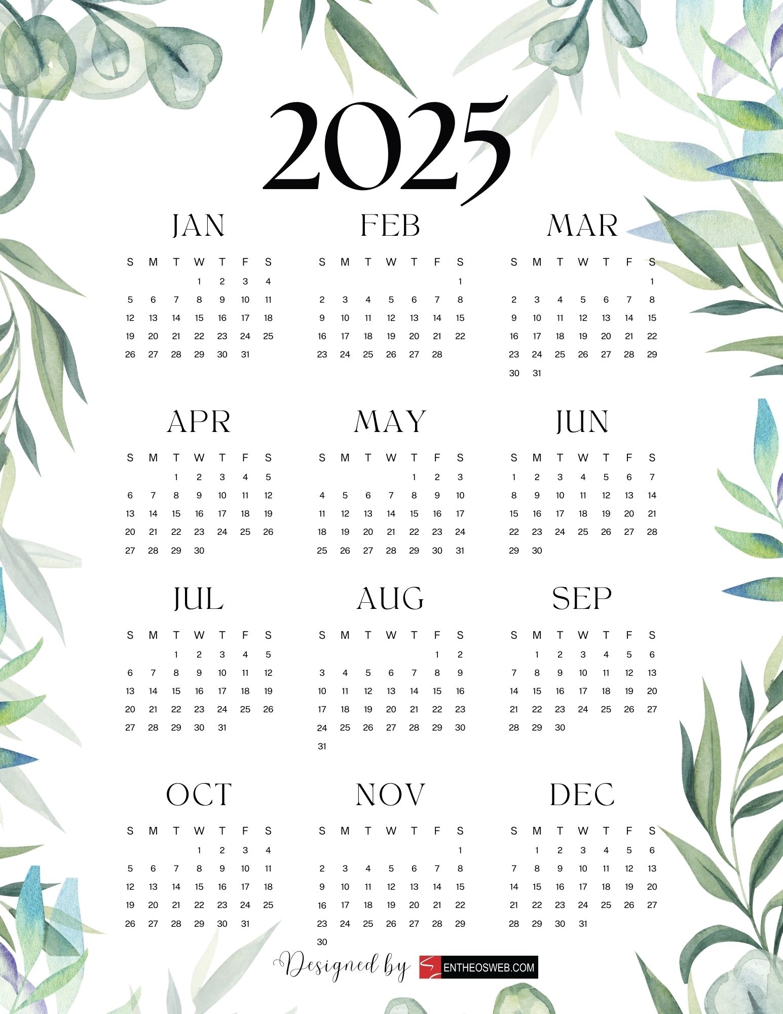 Calendar 2025 Editable Free Download