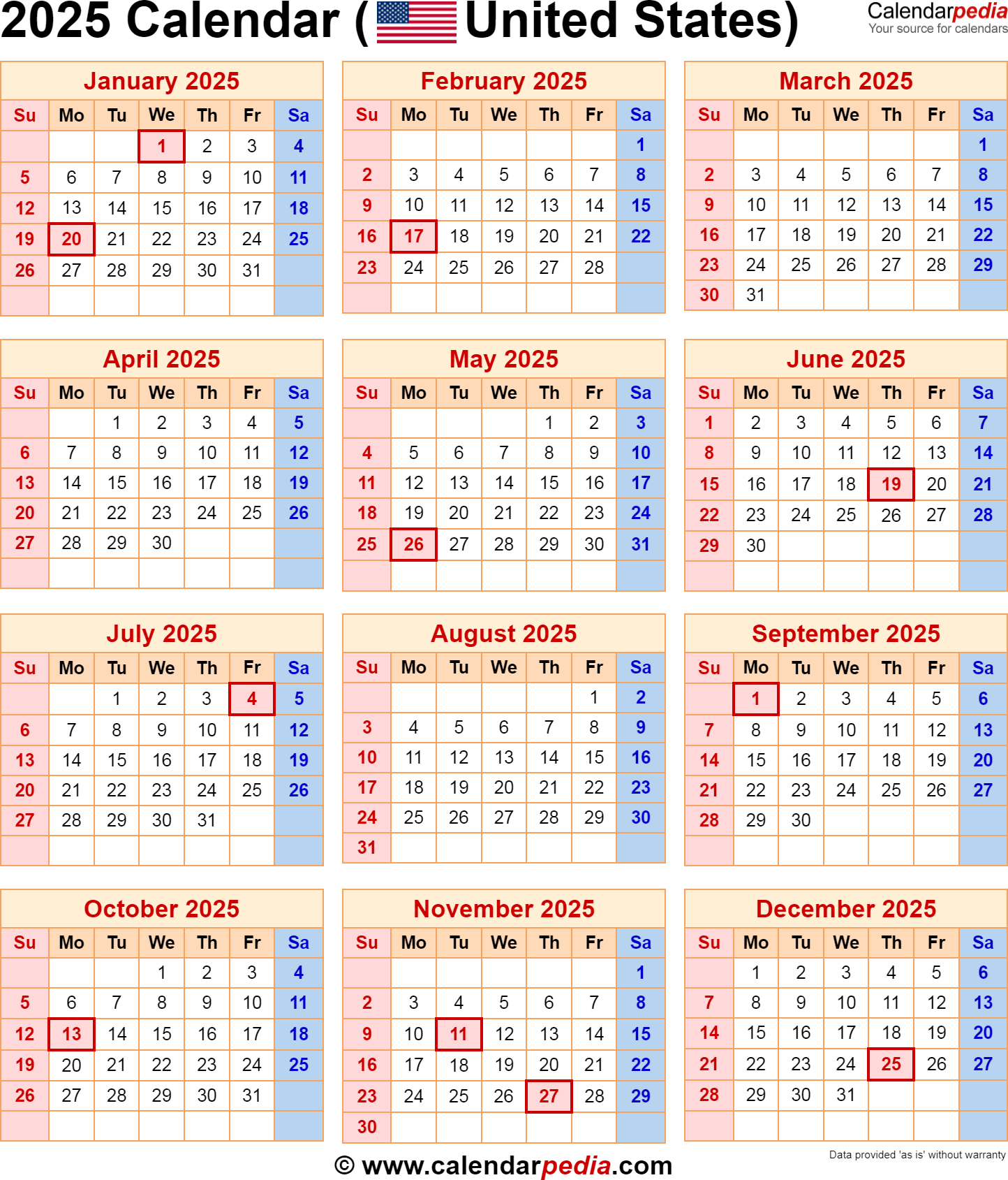 2025 Calendar Holidays And Observances List Usa Marco W Long