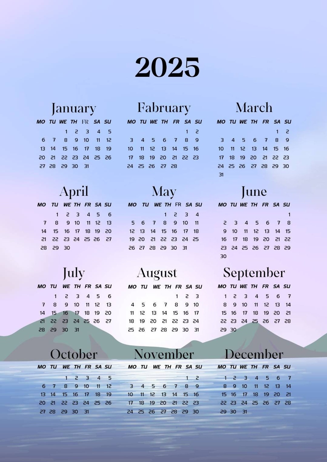 2025 Calendar Illustrator Liam Anderson