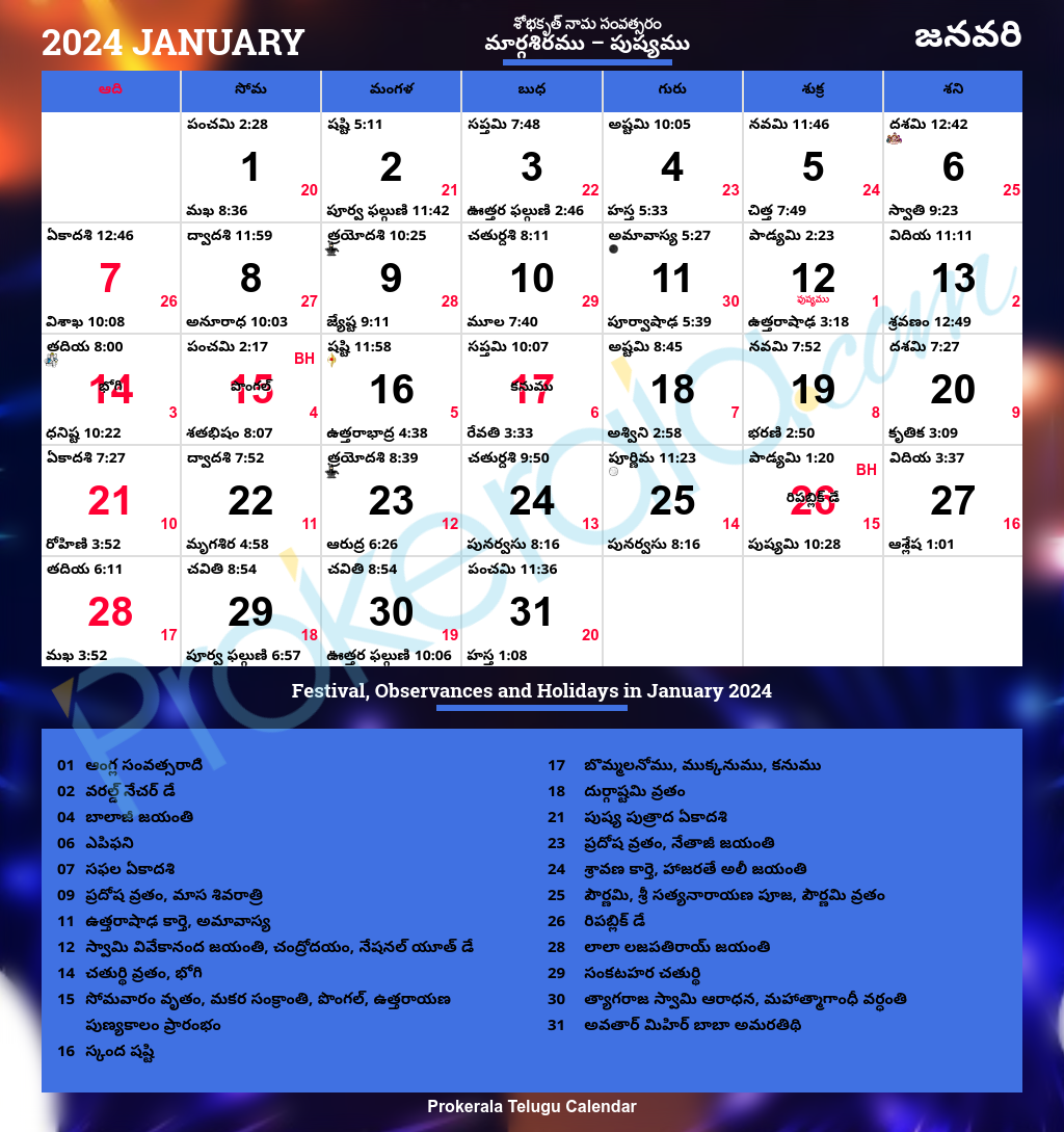 2025 Calendar January Amavasya Bennett Olivier