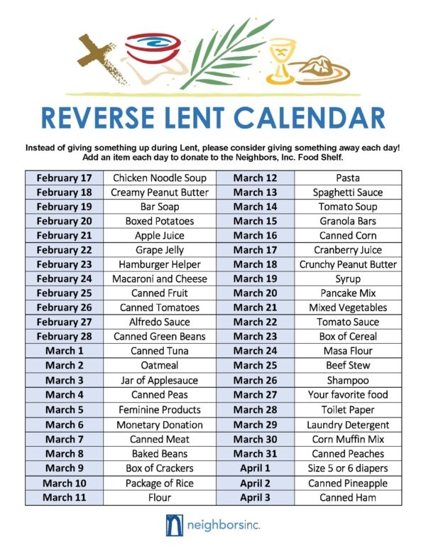 2025 Calendar Lent Ray D Mattson