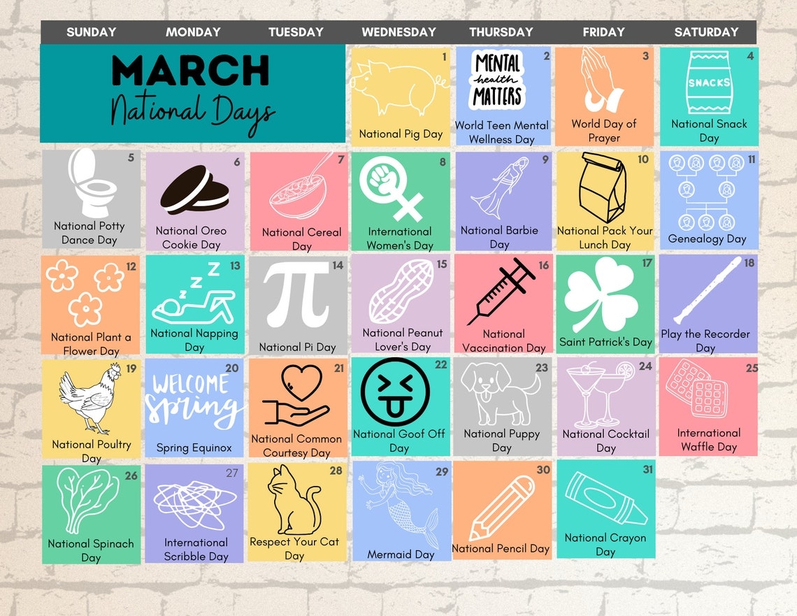 2025 Calendar Of National Days