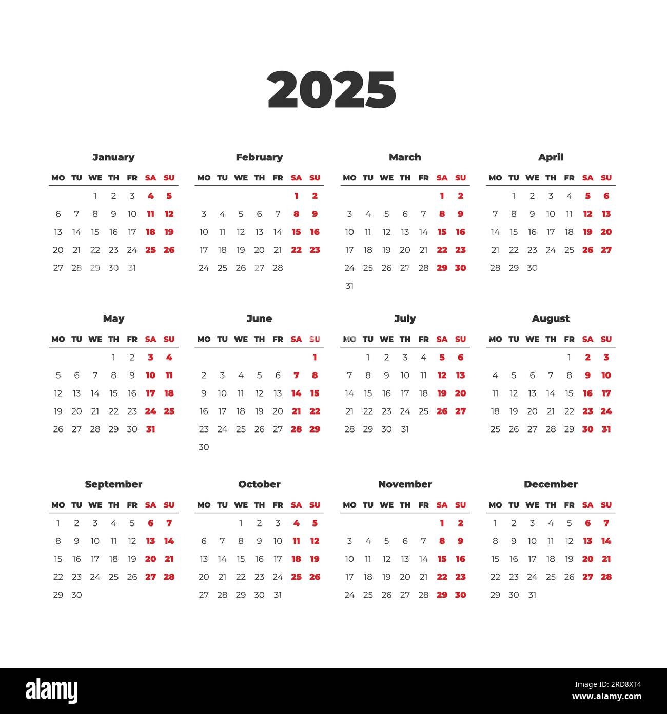 2025 Calendar Page Cut Out Stock Images Pictures Alamy