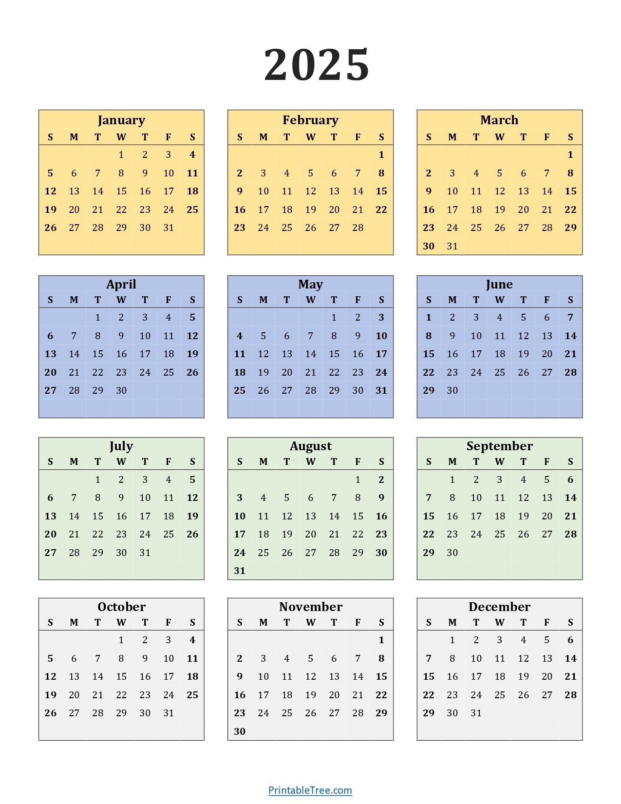 2025 Calendar Printable One Page Vertical 2025 Gerald S Silva