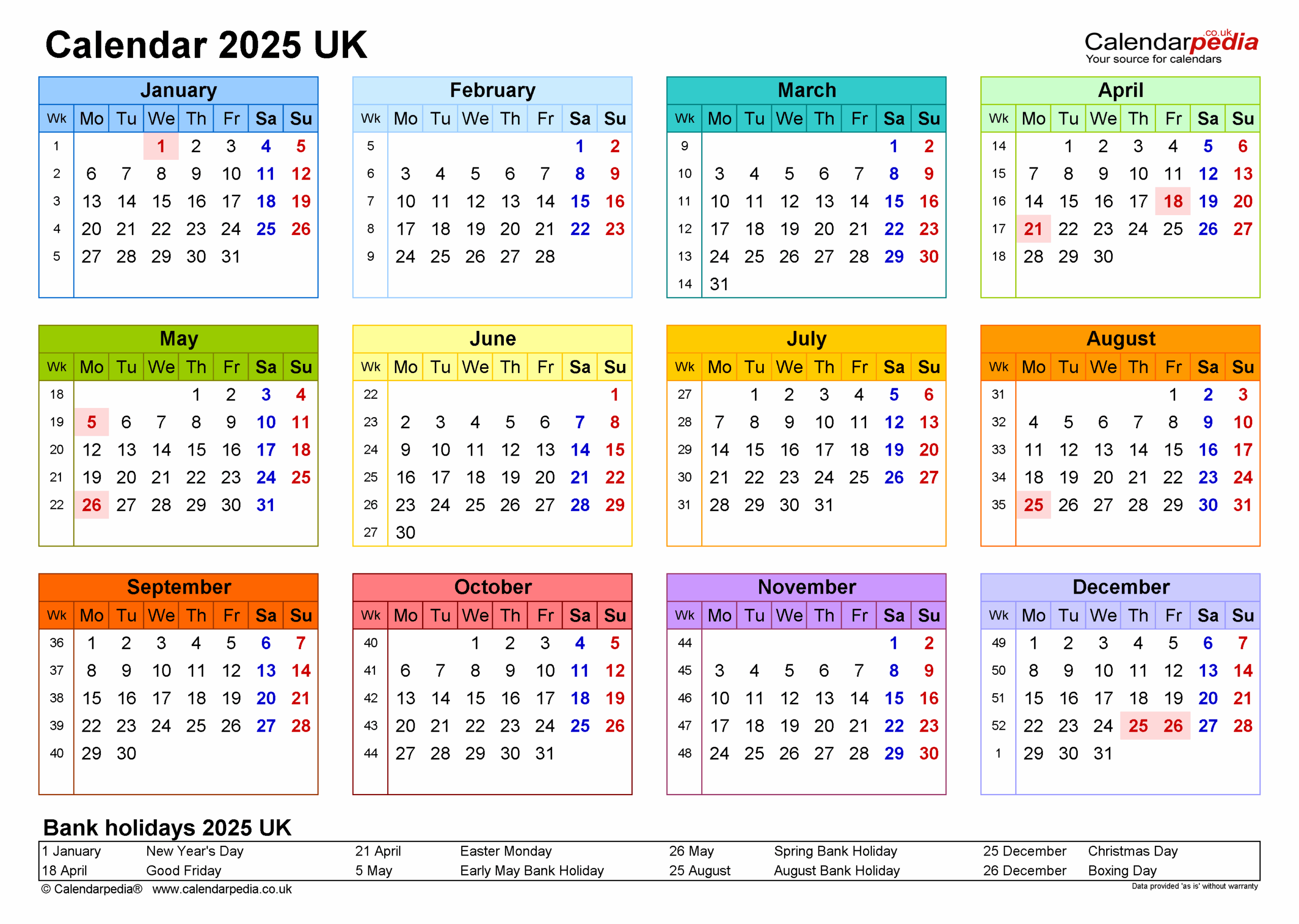 2025 Calendar To Print Uk Only Izabel Hildagard