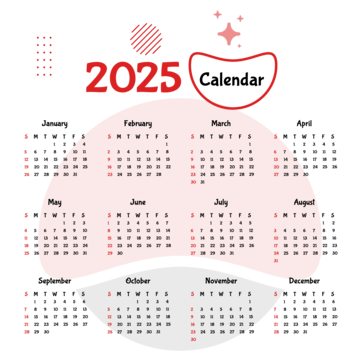 2025 Calendar Transparent Background Vector 2025 Calendar Calendar 