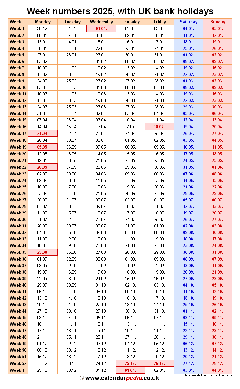 2025 Calendar With Week Numbers Excel File Mark K Way