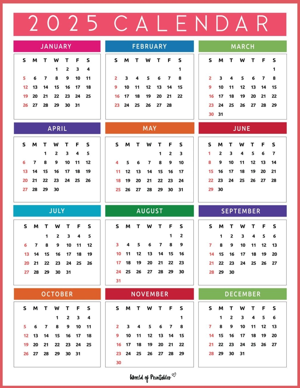 2025 Calendar Year Free Julia M Pfaff
