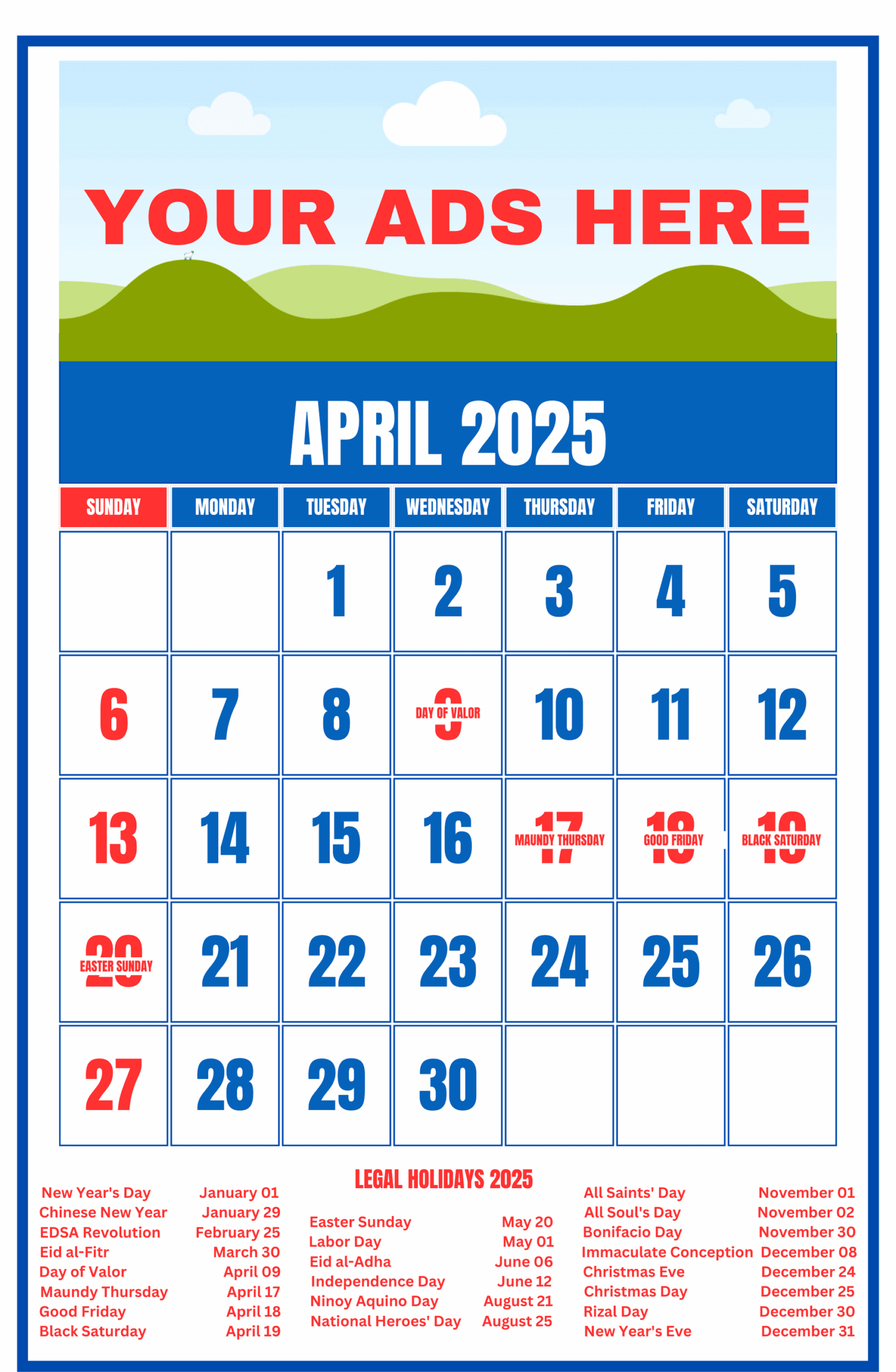 2025 Commercial Calendar Personalized And Ready To Print By Joydcdigitals Raket PH