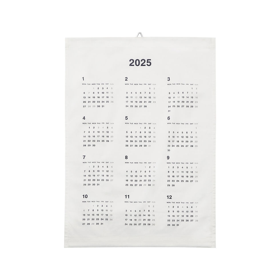 2025 Cotton Monthly Calendar MUJI Philippines
