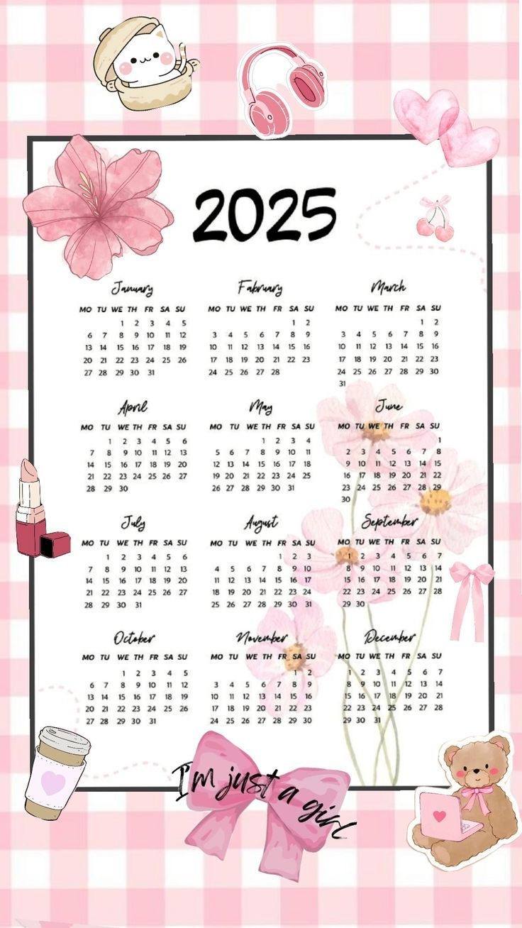 2025 Cute Calendar Cute Calendar Pink Calendar Calendar Design 