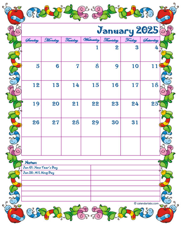 2025 Cute Calendar On A Page Rebecca J Dam
