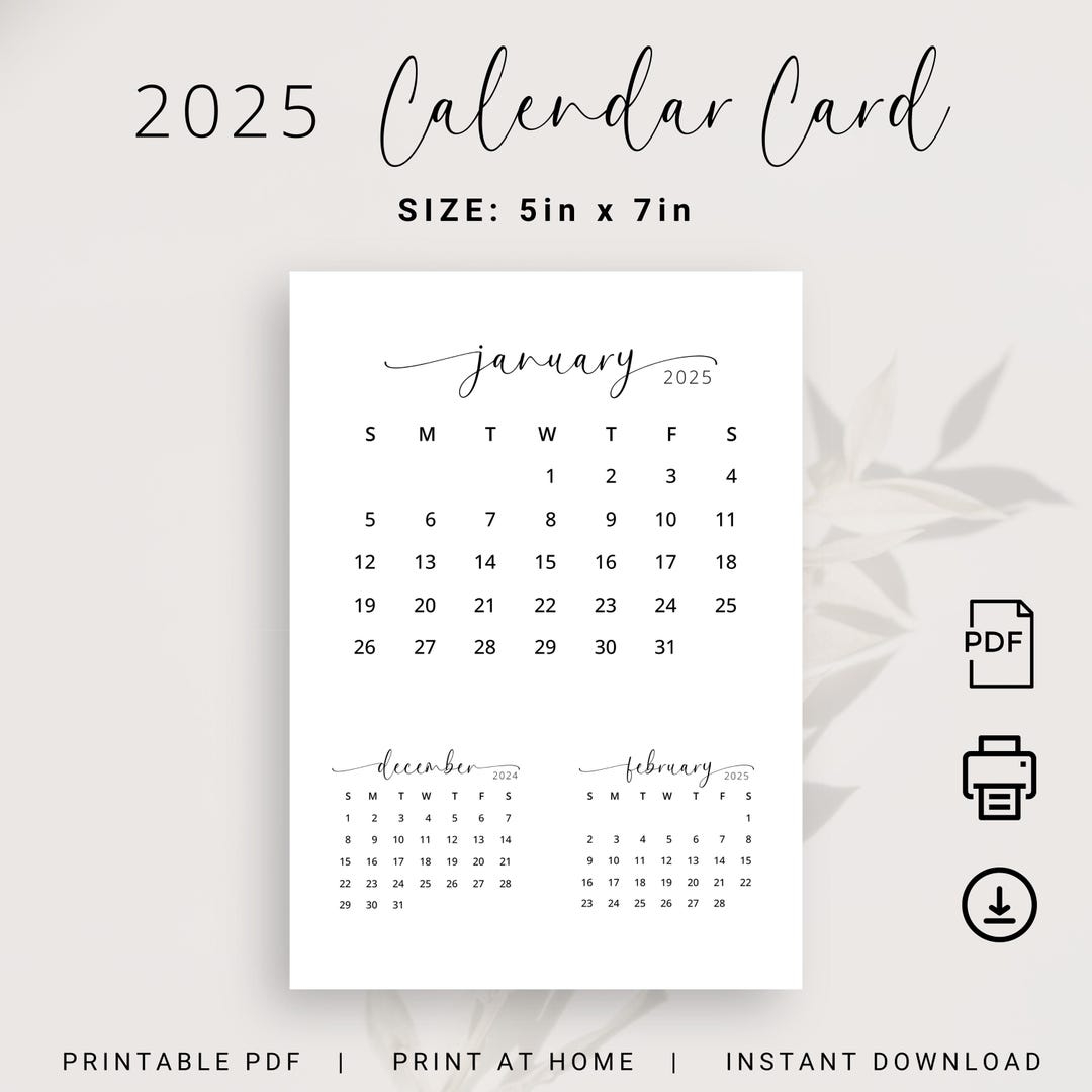 2025 Desk Calendar 5x7 In 2025 Calendar Card With Previous And Next