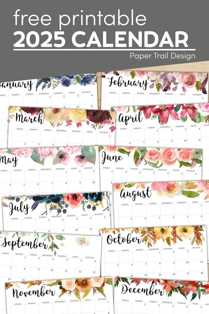 2025 Floral Printable Calendar Pages Adel Sadie
