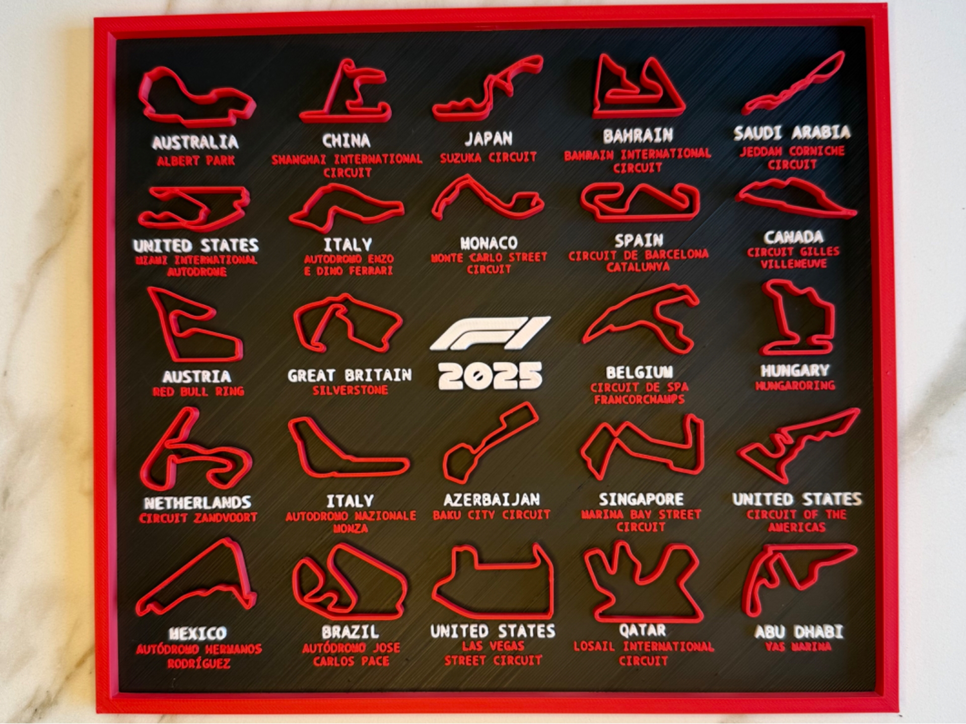 2025 Formula 1 Calendar By Tridimprints MakerWorld