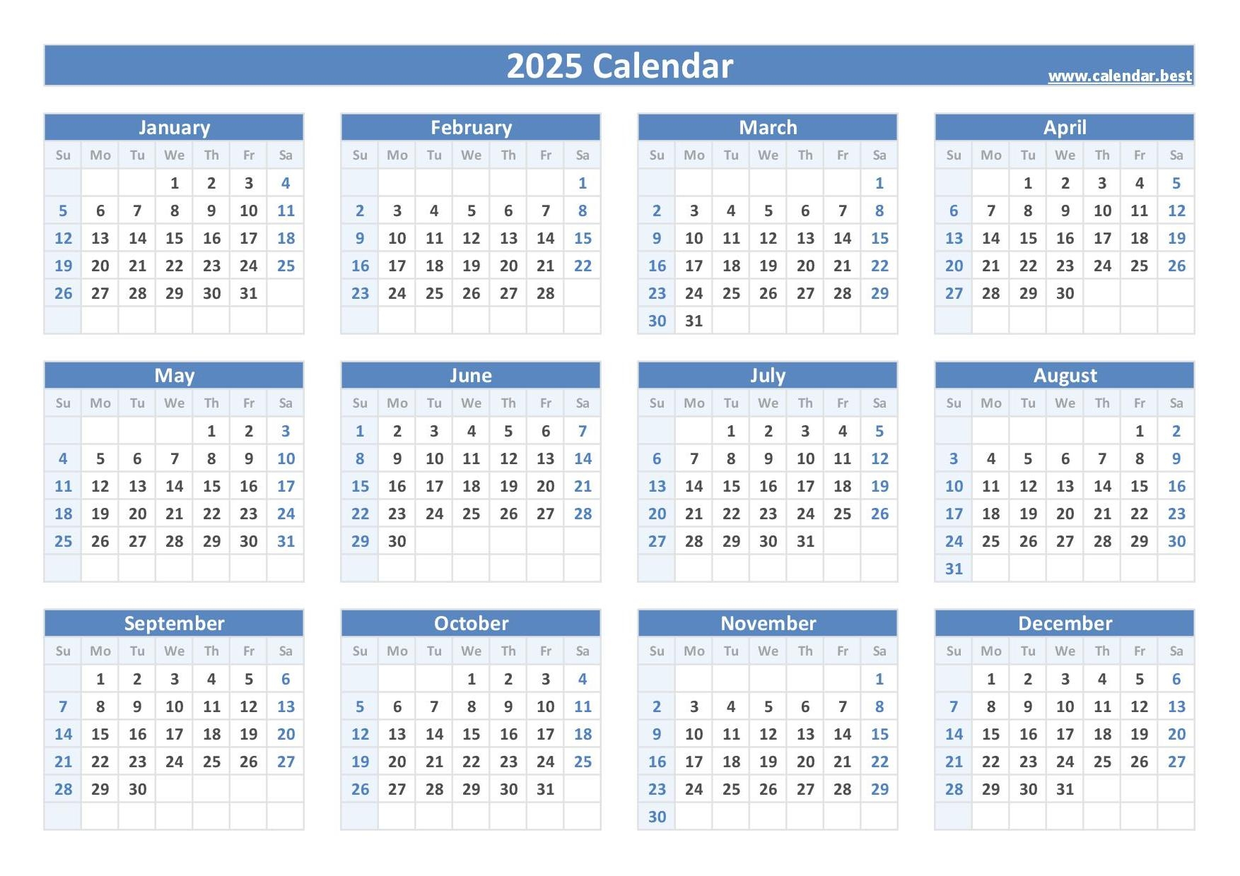 2025 Free Printable Calendar Landscape Drawing Assessment Overview 