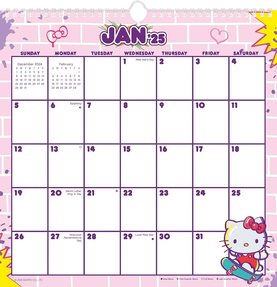 2025 Hello Kitty Friends Spiral Wall Calendar 9798888281680 Trends International Books Amazon