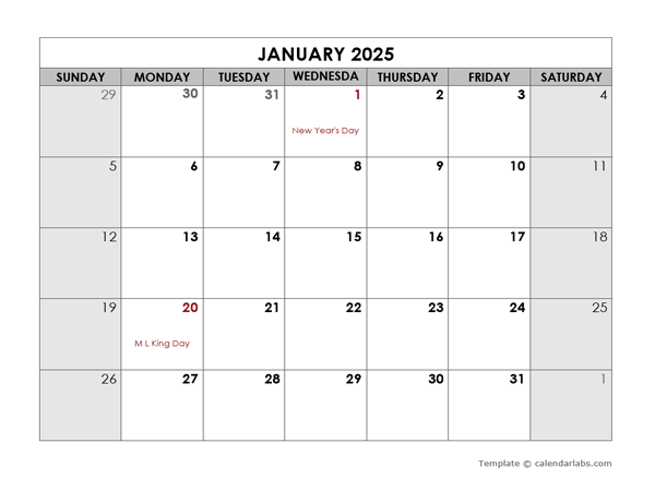 2025 Calendar By The Month