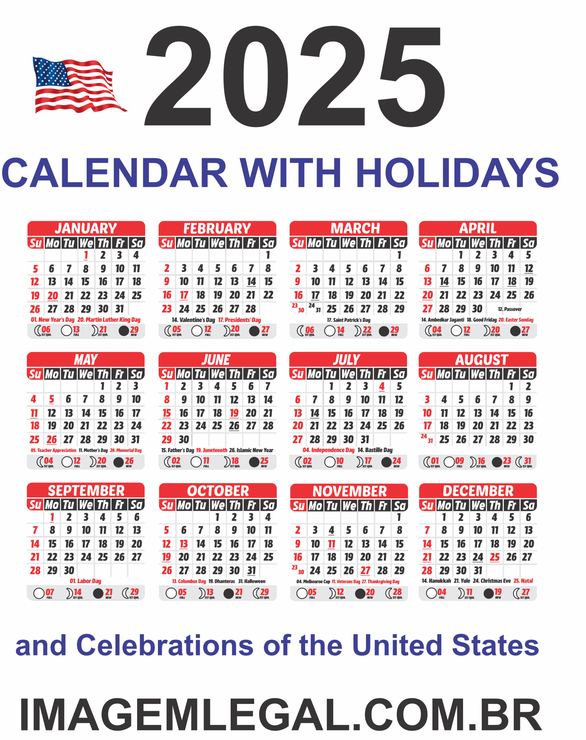 2025 Holidays Calendar And Observances Calendar 2025 Holiday Usa 