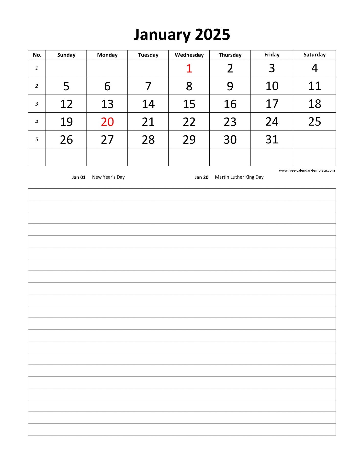 2025 January Calendar With Grid Lines Free Printable Jamal Ippolit
