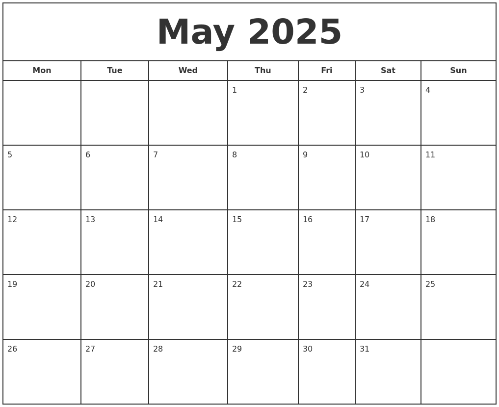 2025 May Calendar Word Format 2025 Esmeralda Dedijk