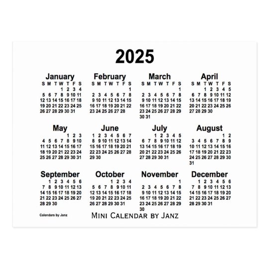 2025 Mini Calendar To Print Ethel W Little