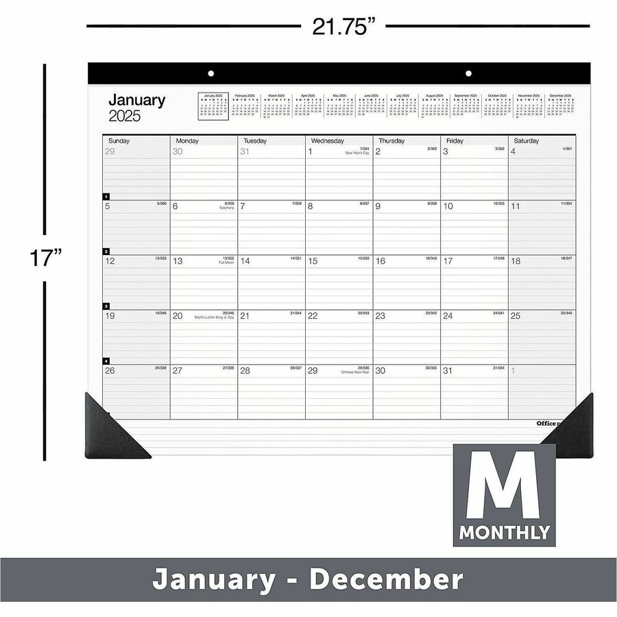 2025 Office Depot Monthly Desk Pad Calendar 21 3 4 quot X 17