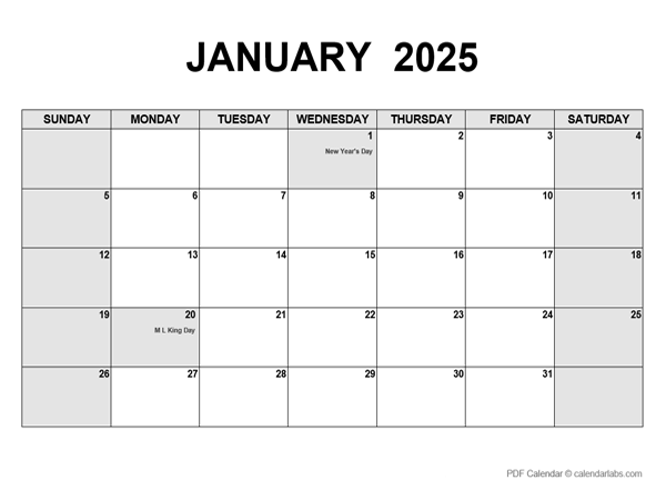 2025 Printable Calendar By Month Pdf Free Download Izabel Hildagard