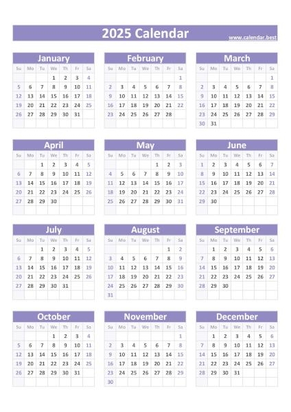 2025 Calendar With Week Numbers Free Printable