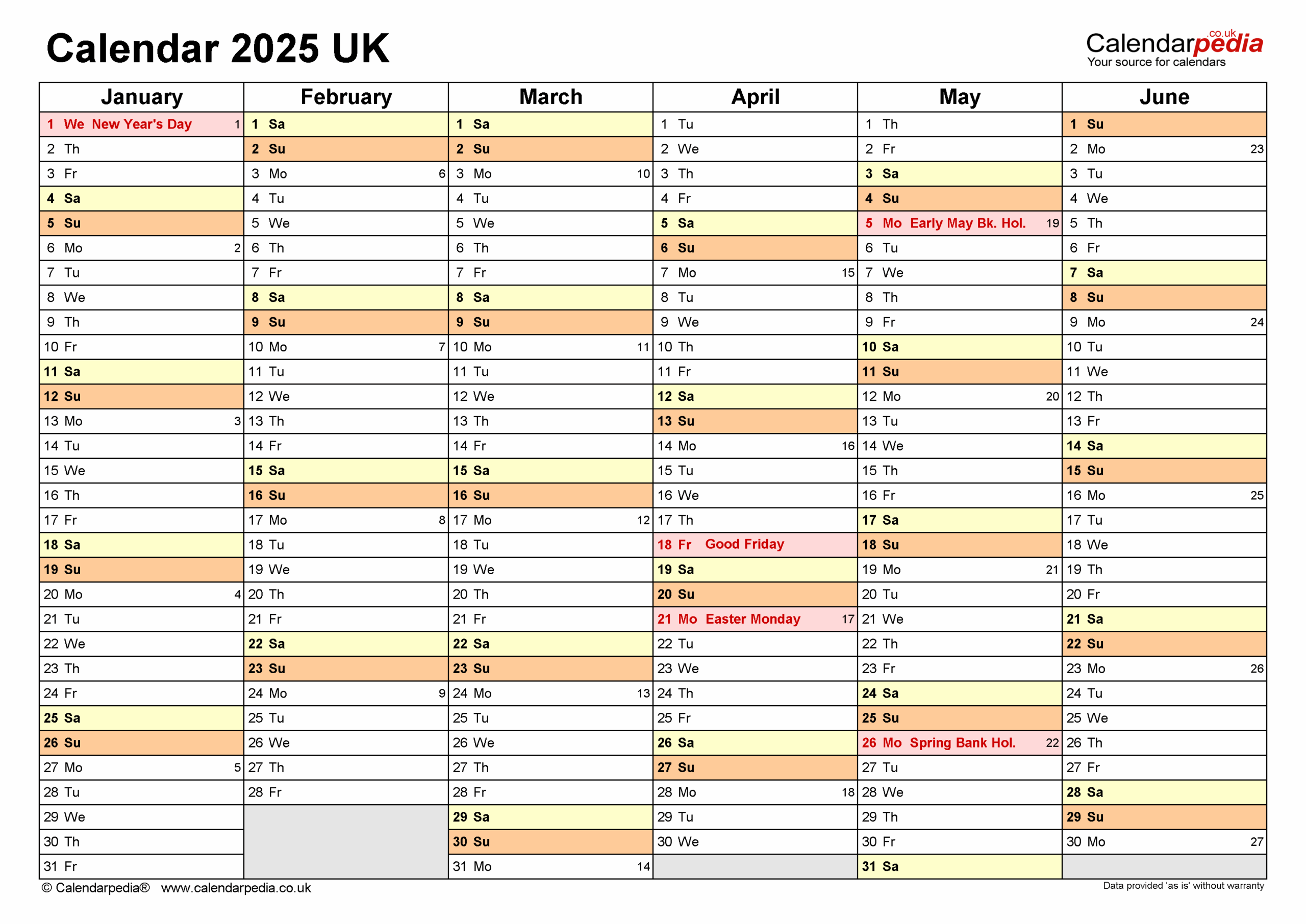 2025 UK Free Printable Calendar Plan Your Year Ahead With Ease