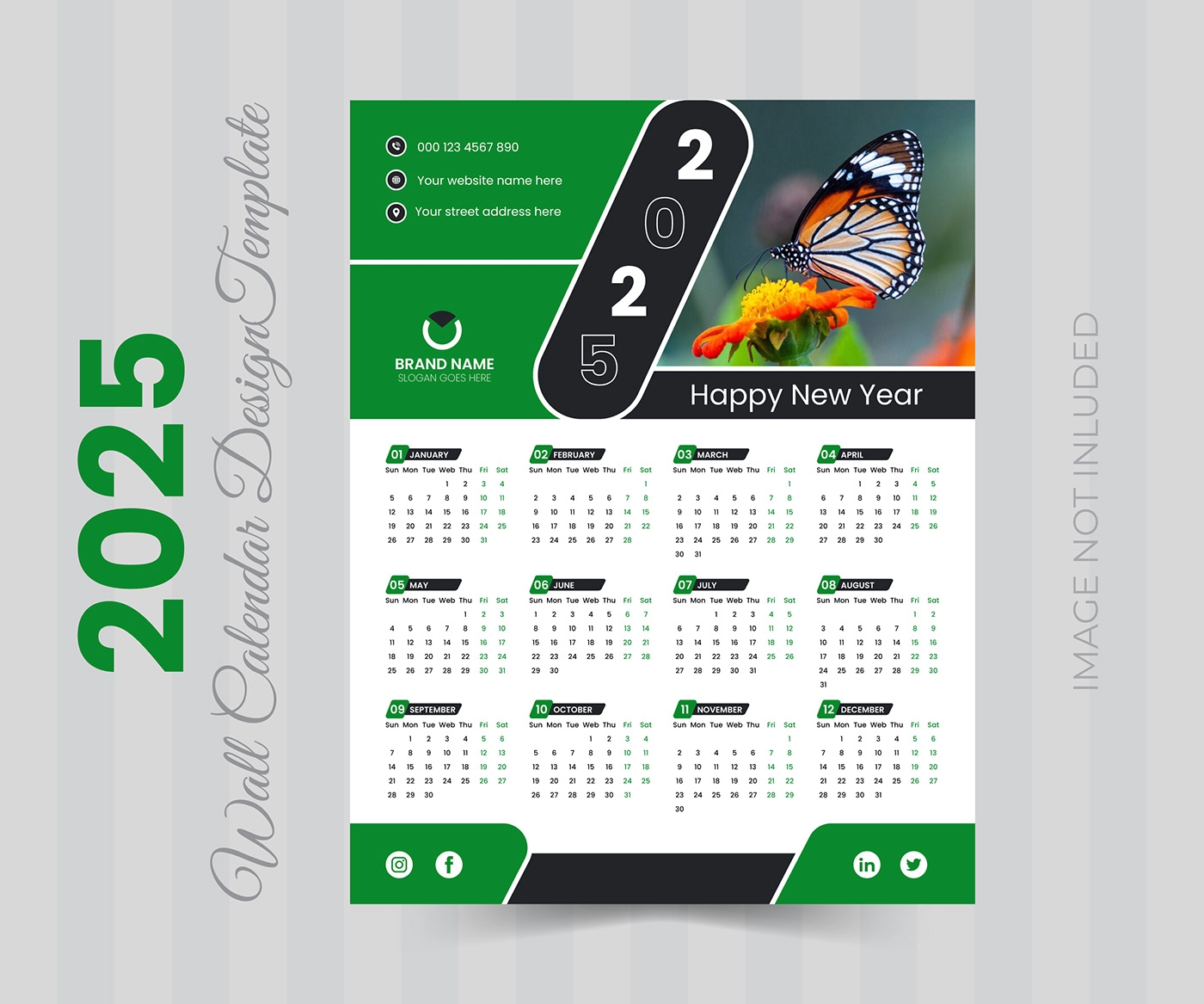 2025 Wall Calendar Design Template Behance