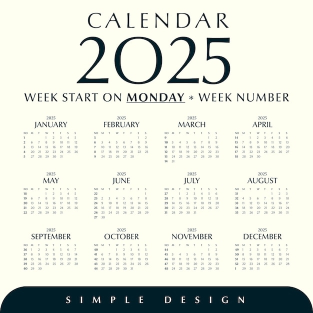 2025 Calendar Week Number