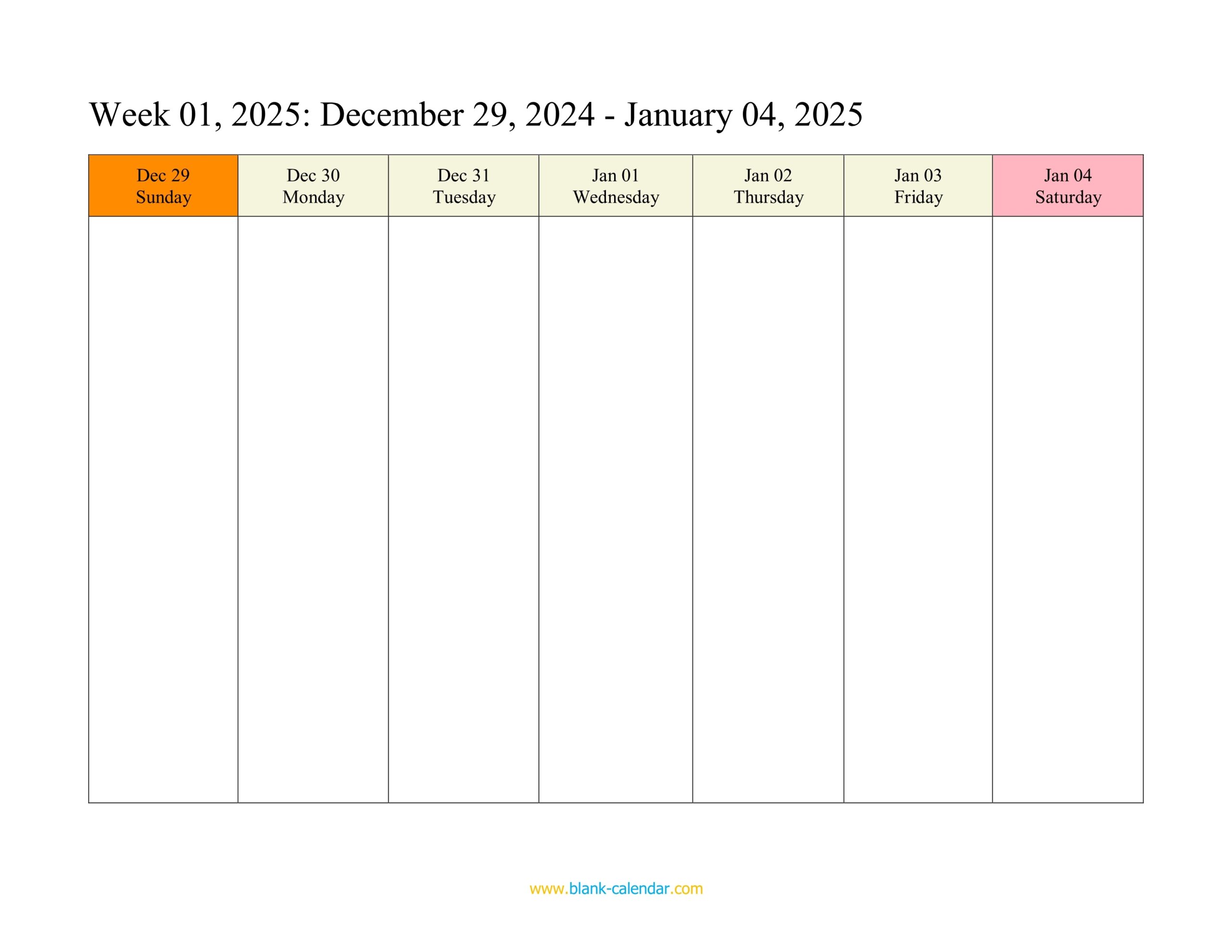 2025 Weekly Calendar Pdf Jose S Bush