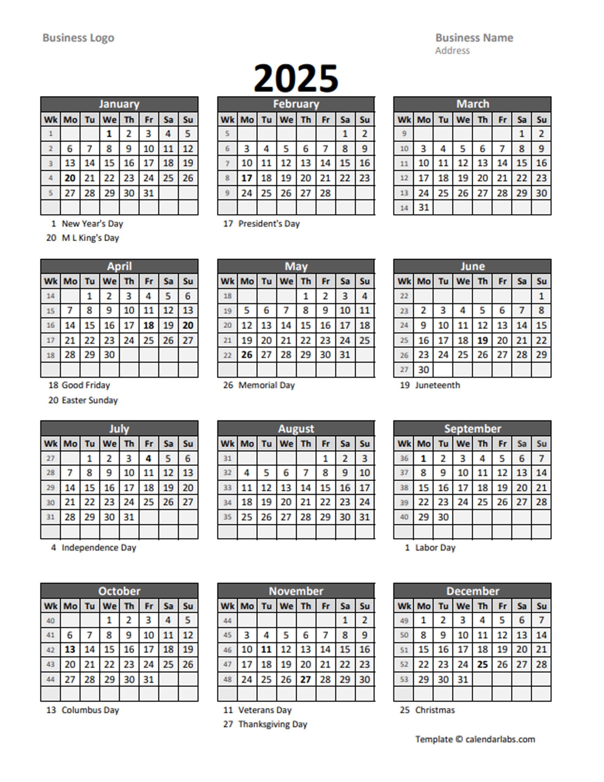 2025 Yearly Calendar With Week Numbers 1 10 Mathilde M Dahl