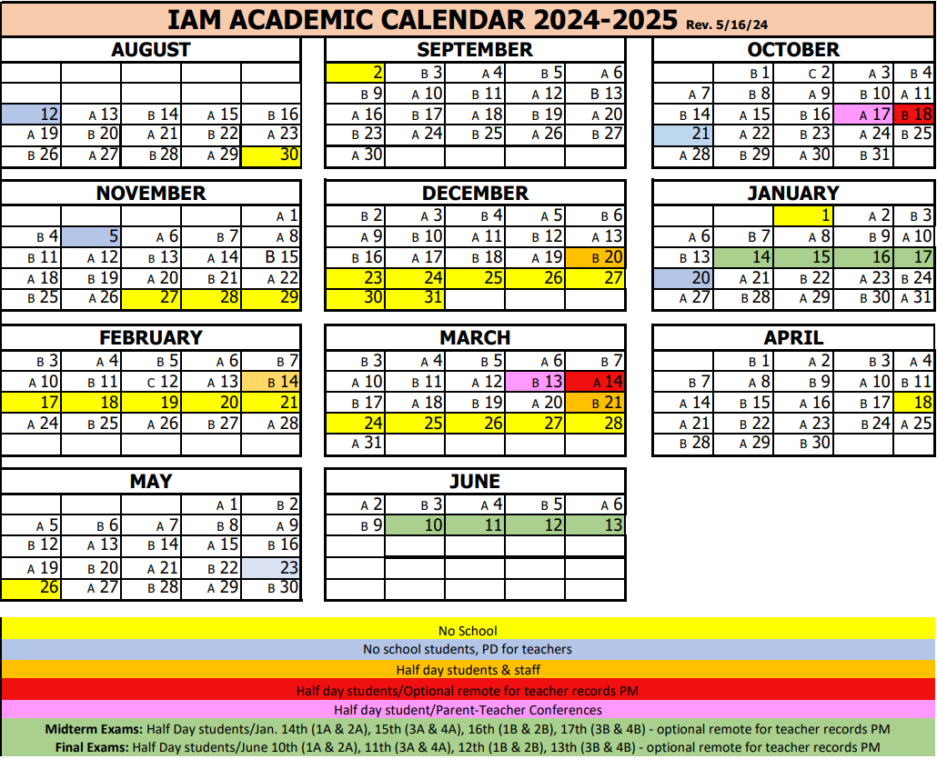 Academic Calendar 2024 2025 IAM Life International Academy Of Macomb
