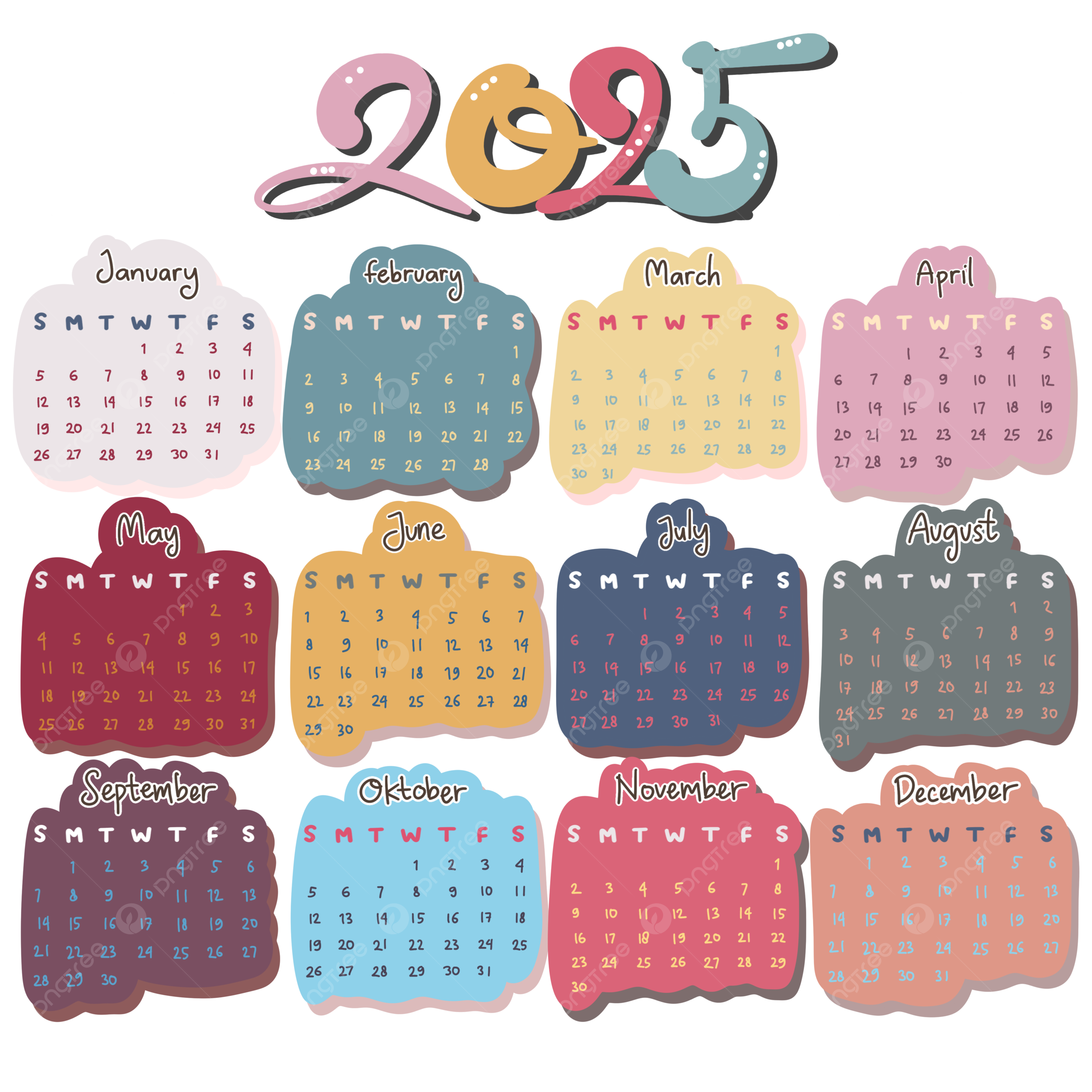 Aesthetic 2025 Calendar Printable 2025 Calendar Cute Calendar 